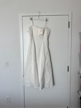 Vicenta Strapless White Summer Sundress with Ruched Bust